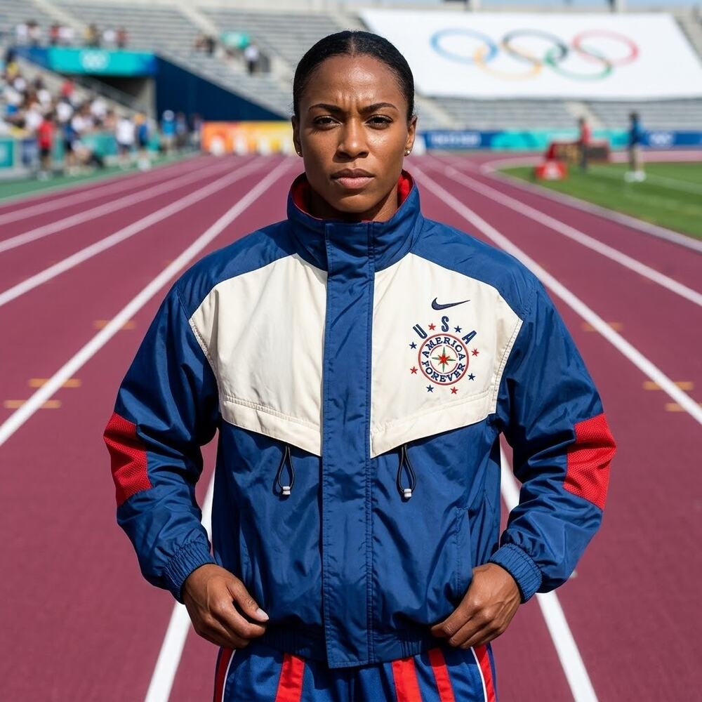 Nike Team Sports Olympics Color Block Windbreaker Jacket Training Red White Blue